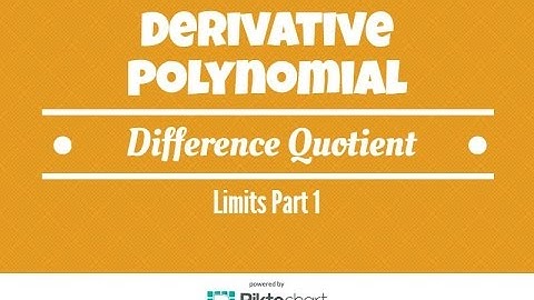 How To Find The Derivative Of a Polynomial Using The Difference Quotient Part 1