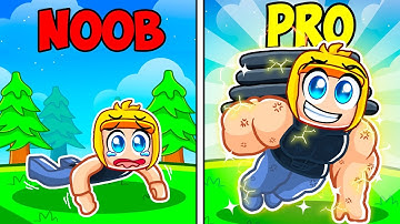 Going from Lvl 1 NOOB to PRO in Roblox Push Up Training Simulator!
