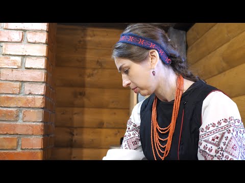 Woman is cooking perfect lunch on the village oven. AMAZING UKRAINIAN FOOD. Rural slow life