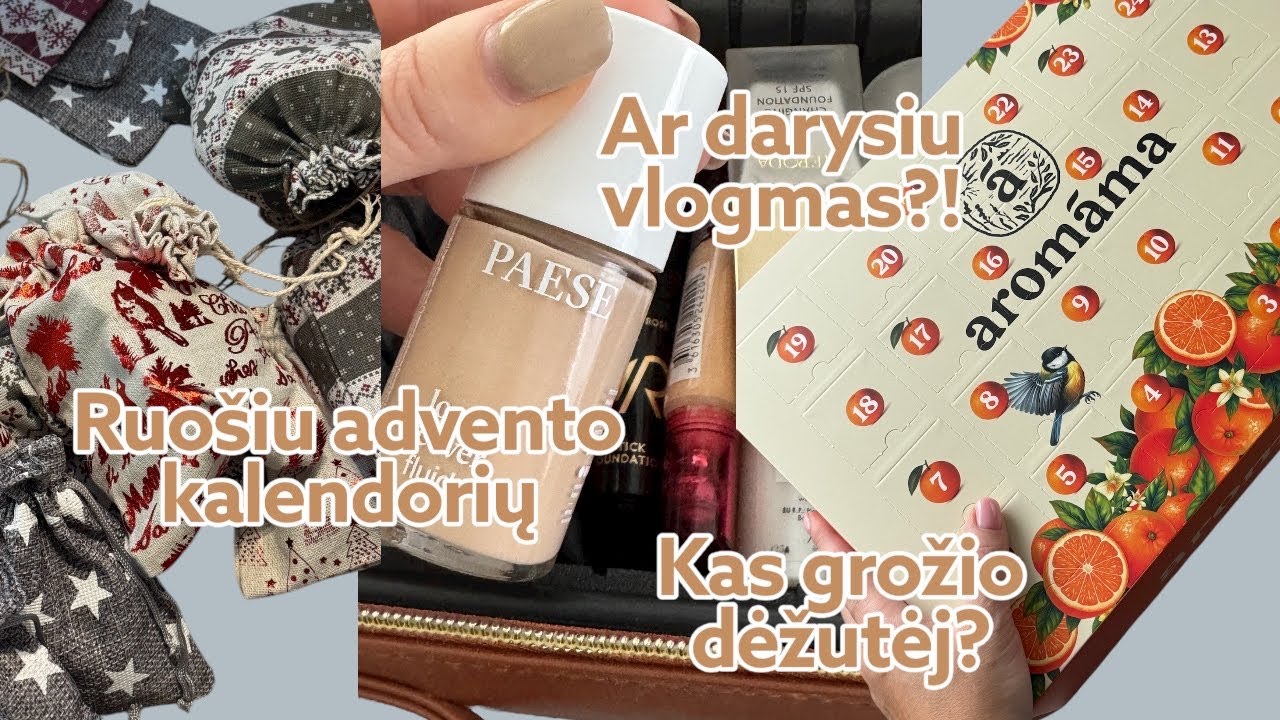 Vlog🍁Kas dėžutėj? Kosmetikos lagaminas🧳Ar bus vlogmas🫣Ruošiu advento kalendorių✨