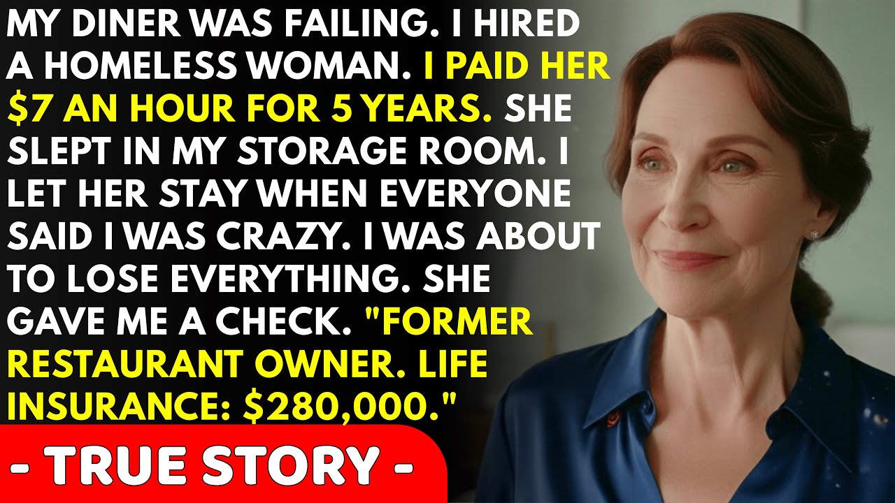 A check for $280,000 was sitting inside my diner the whole time, and I had no idea it was there. I found it by accident, tucked between two dusty cookbooks in my office, my name written across the...