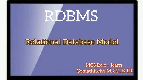 Relational Database Model in DBMS/ DataBase Models... Tamil