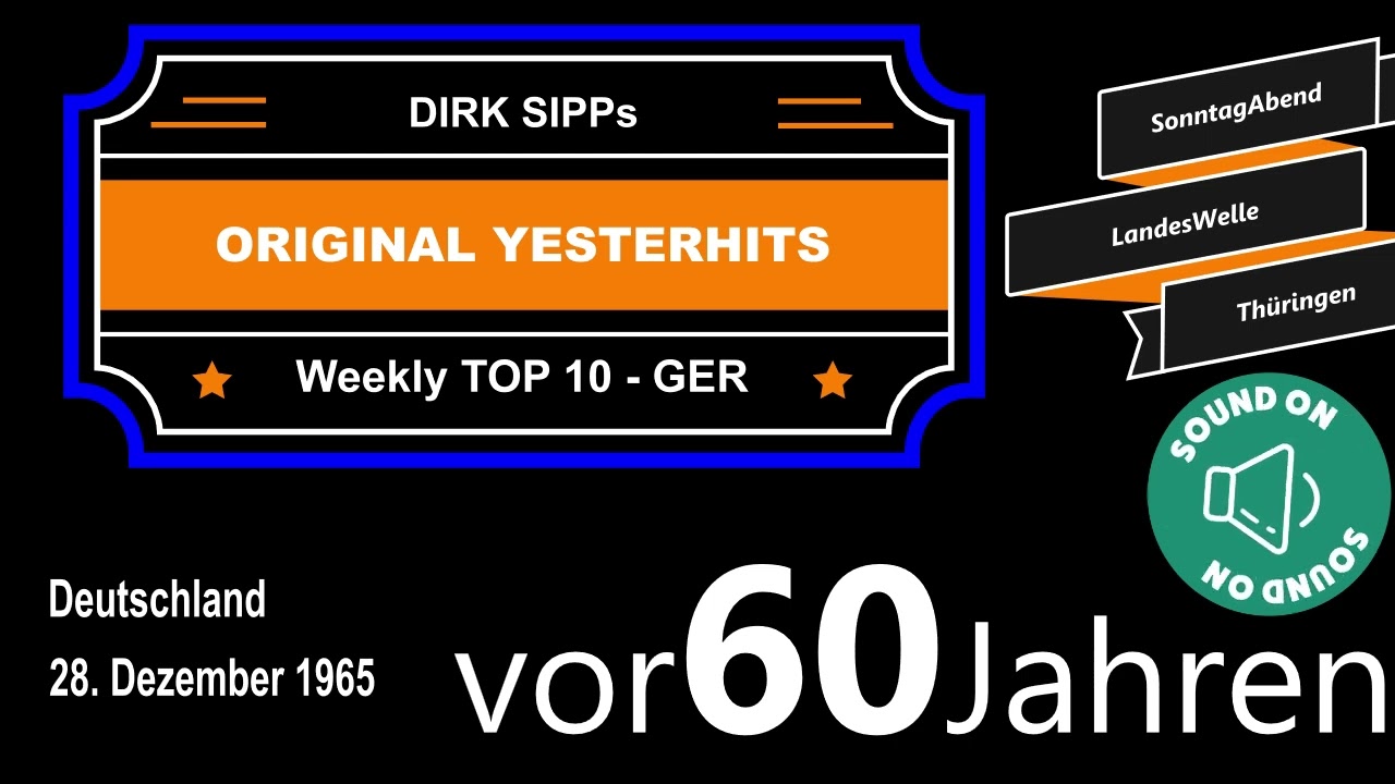 Yesterhits Weekly Top Ten Germany vor 60 Jahren