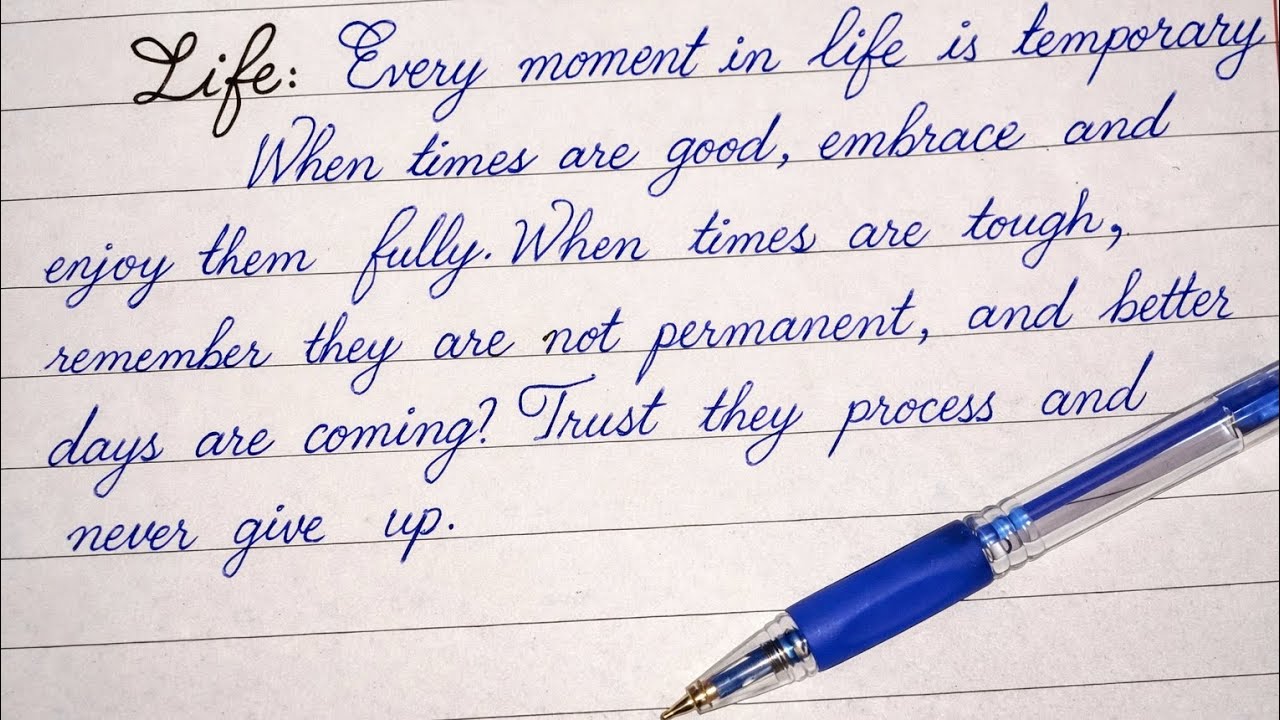 Simple Handwriting with Ball Pen | Easy Calligraphy Writing for ...