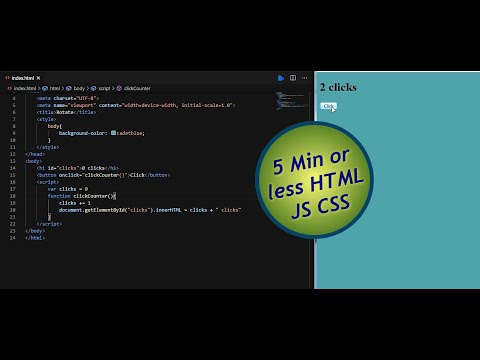 2 min Tutorial (HTML JS) Counting button clicks