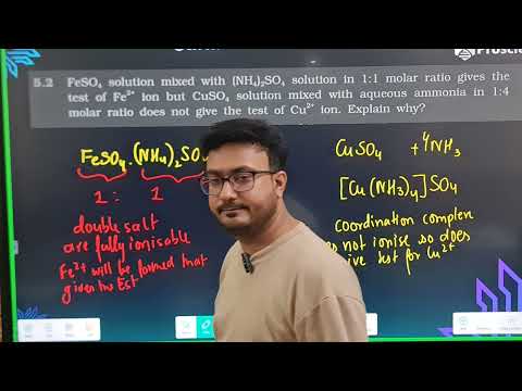 FeSO4 solution mixed with (NH4)2SO4 solution in 1:1 molar ratio gives the test of Fe²+ ion but CuSO4