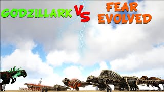 GodzillArk VS Ark Fear Evolved Creatures || Ark Battle