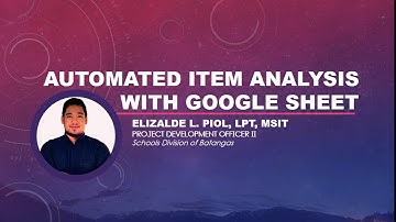 Automated Item Analysis with Google Sheet