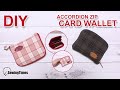 DIY Card wallet | 지퍼형 카드지갑 만들기 | Accordion zip wallet tutorial | free pattern | 財布作り方 #sewingtimes