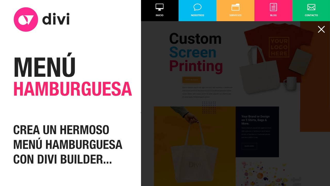 Crea un hermoso menú hamburguesa con divi theme builder