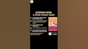 LESSONS FROM THE  4 - HOUR WORKWEEK by Timothy Ferriss | Wealthy mindset | #shorts #short #trending