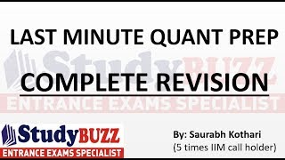 Last minute quant prep  Complete revision of all topics for CAT,IIFT & XAT!