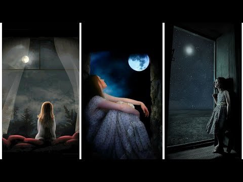 Alone Girl Dpz | Girl Looking Moon Images