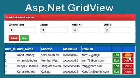 Delete data in Gridview | Asp.Net C#