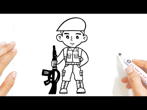 رسم جندي سهل رسم جندي سعودي خطوه بخطوه للمبتدئين رسم سهل بالخطوات