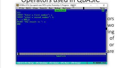 Operators used in qbasic