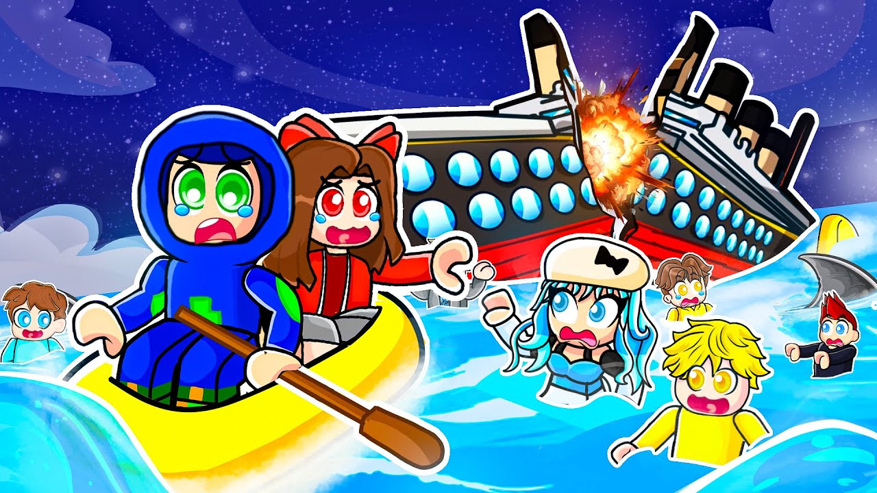ESCAPING THE SINKING TITANIC BOAT IN ROBLOX 😱
