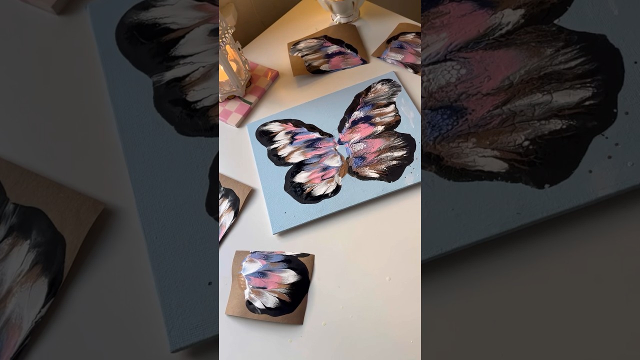 Картина с эффектом синей бабочки ✨🦋 какой цвет мне выбрать следующим? 