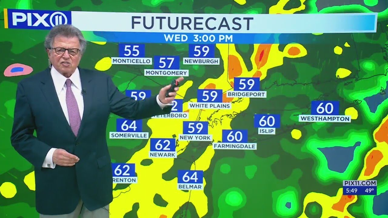 Rain returns Wednesday along with very gusty winds - YouTube