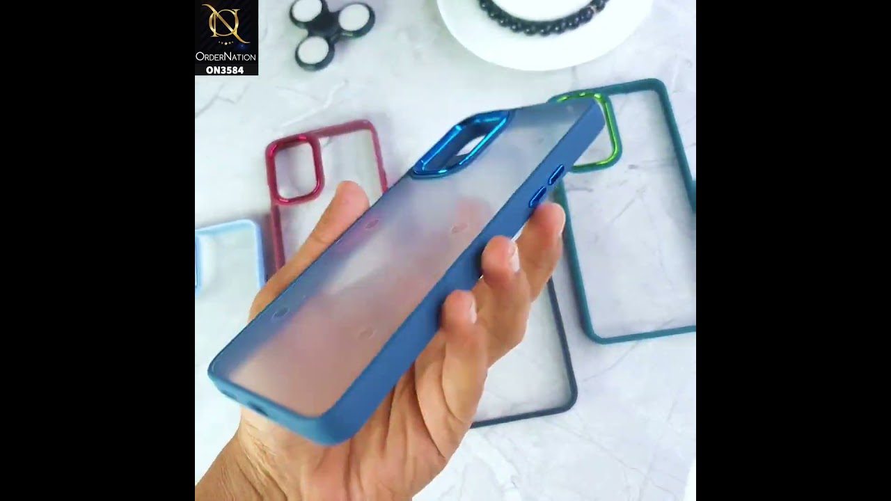 Vivo Y17 Cover - Blue - Trendy Electroplating Camera Shiny Borders Crash Resistant Pc + Tpu Protection Case