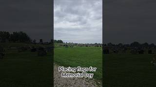 Placing flags for #memorialday #rememberthefallen #service