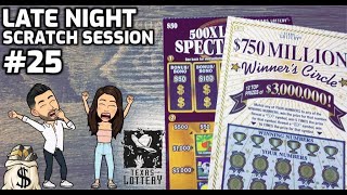 LATE NIGHT🌙 SCRATCH SESSION #25. 500X LOTERIA SPECTACULAR 💰 & $750 MIL WINNERS CIRCLE!⭕️🤑