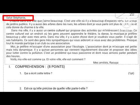 3ème année collège évaluation N3 semestre 1 compréhension et langue الثالثة إعدادي الفرض الثالث