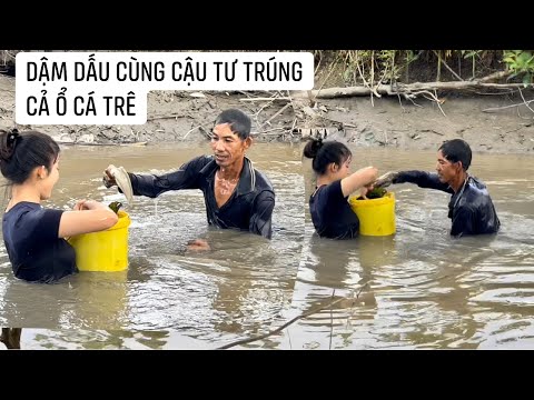 Video Cùng cậu Tư đi dậm dấu mò cá dưới kinh trúng toàn cá... - youtube