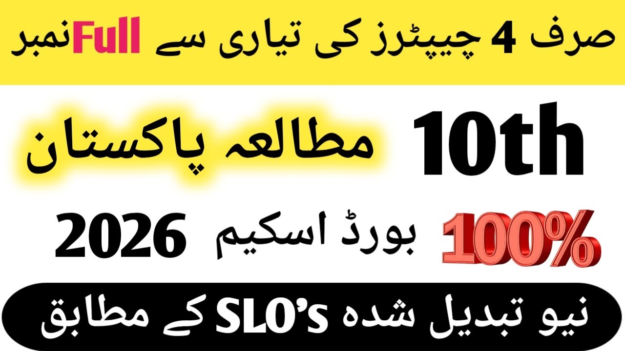 10th Pak Studies Pairing Scheme 2026|Matric Pak Studies Pairing Scheme 2026|10th Scheme 2026