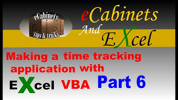 Making a time tracking application in excel vba part6