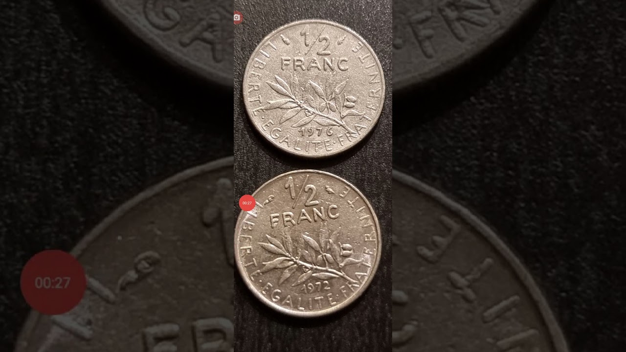 Coin, France, Semeuse, 1/2 Franc, 1972,1976 Paris, , Nickel, error coin