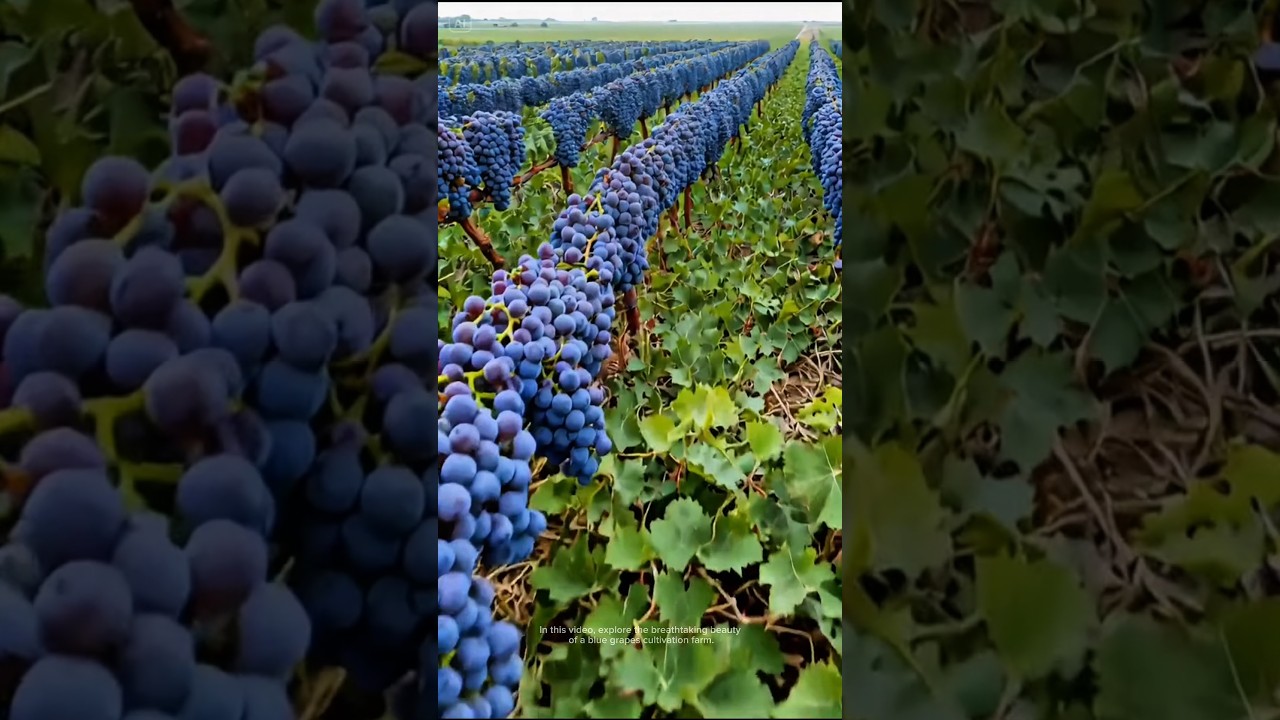 Amazing blue grapes huge cultivation 