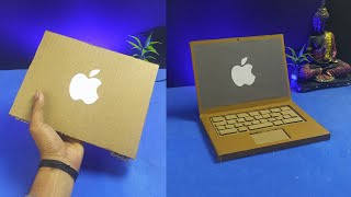 How To Make A Mini Laptop From Cardboard || Apple Laptop with Cardboard