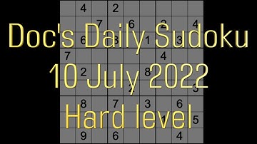 Sudoku solution – Docs Hard level 10 July 2022