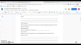 Compare and Contrast Essay Outline