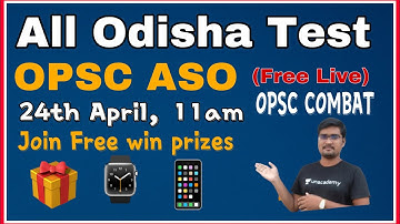 OPSC ASO All Odisha Free Test || OPSC COMBAT || 24th April ,11am || Banking with Rajat
