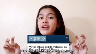 Virtue Ethics and Its Potential as Leading Moral Theory | Reflection | Camille Pajarillaga | BSCE-2D