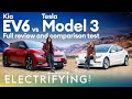 Kia EV6 vs Tesla Model 3 in-depth review and comparison / Electrifying