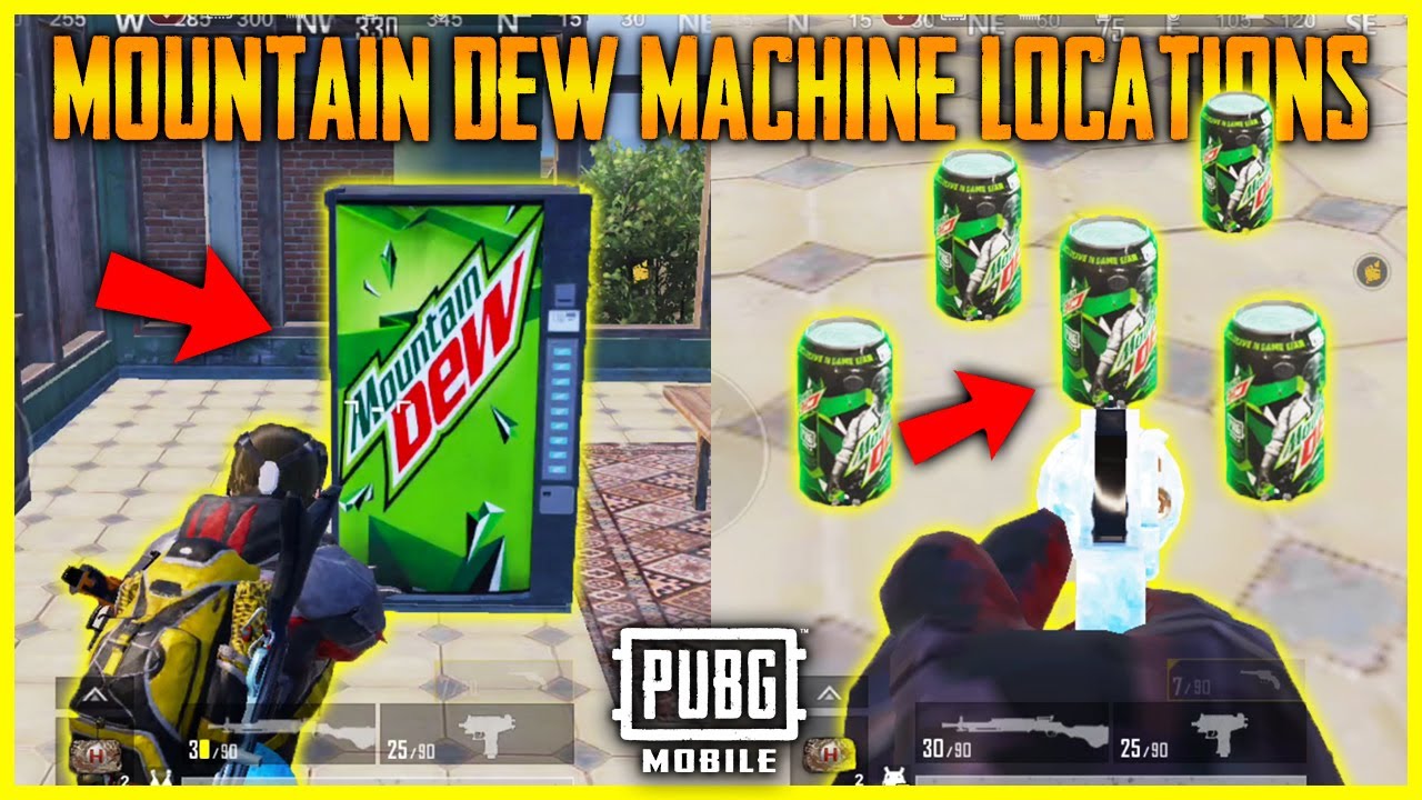 Pubg Mobile Mountain Dew Event Mountain Dew Drink Machine Locations New Event In Pubgm Youtube