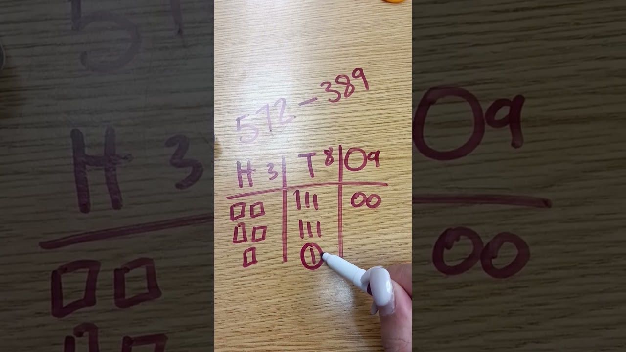 How to subtract 2 three digit numbers and regroup using HTO chart.