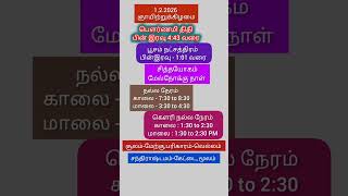 1 February 2026 Sunday Today Nalla Neramgowri Nalla Neramtoday Calendar Panchangam Tamil