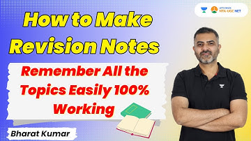How to Make Revision Notes | Remember All the Topics Easily 100% Working | Bharat Kumar