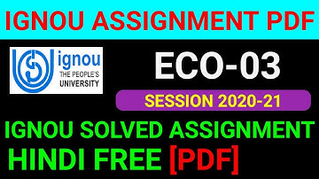 ECO-03 Solved Assignment 2021, ECO 3 Solved Assignment 2020-21 in Hindi, ECO 3 Assignment