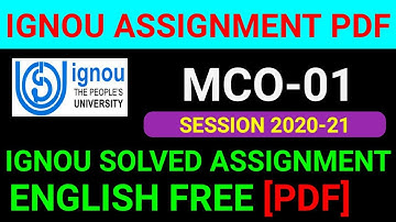 MCO-01 Solved Assignment 2021, MCO 1 Solved Assignment 2020-21 in English, MCO 1 Assignment