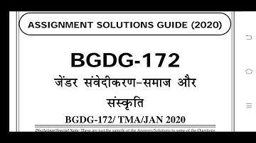 BGDG 172 Ignou Solved Assignment 2020-21