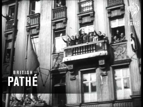 German Troops Marching Through Streets