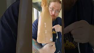making a prosthetic leg #resin #lamination #prosthetics #prostheticleg