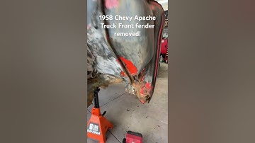 1958 Chevy Apache truck front fender removed!
