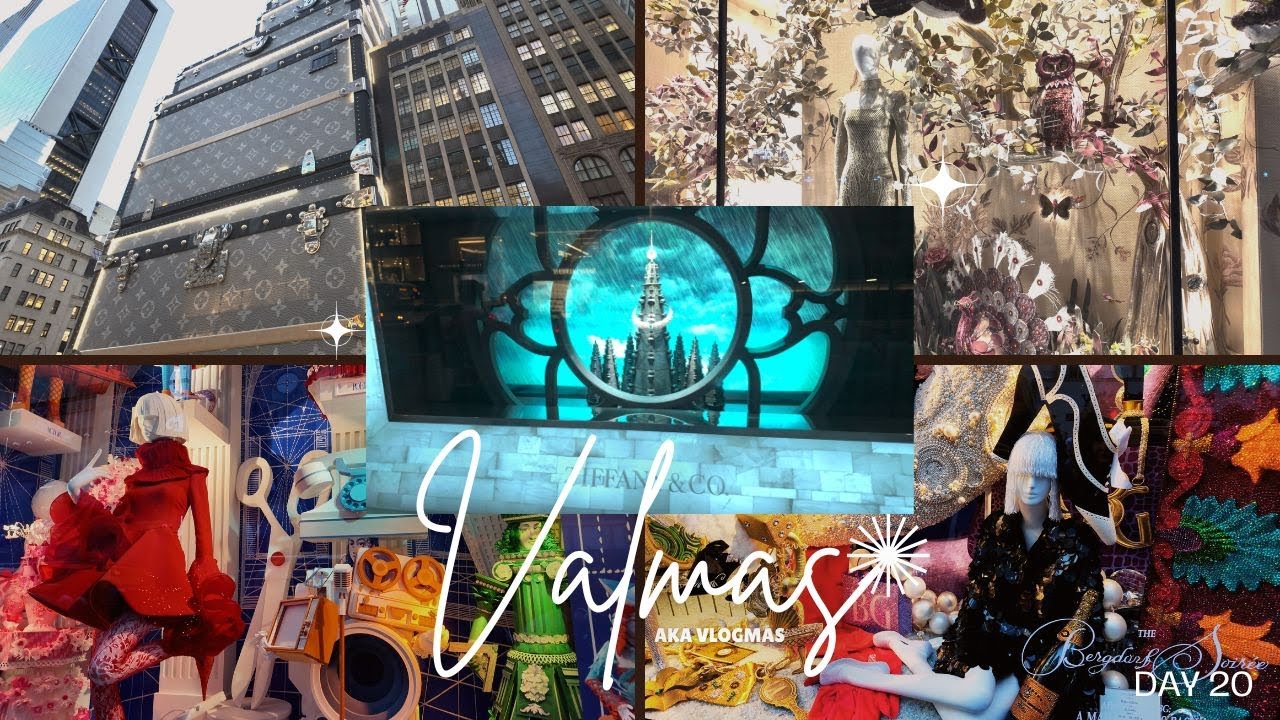 Витрины магазинов Bergdorf Goodman, Tiffany & Co и Dior, а также сумки TJ Maxx. Valmas 2025, День...