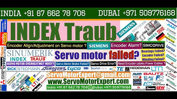 Index Traub Repair, Heidenhain motor encoder Adjustment,Servo Motor fault codes,Drive Parameter